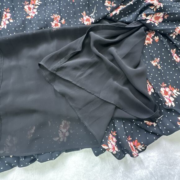 Marybelle Pleated Skirt Plus Size 4X Black Red Floral Knee Length Made USA NEW - Picture 7 of 13